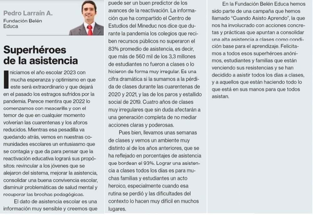 Columna Diario La Segunda. 15 de marzo 2023